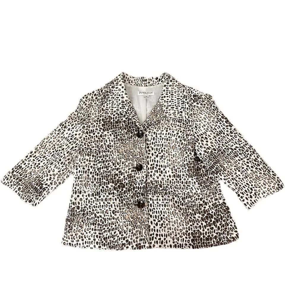 Pendleton Linen Blend Animal Print Jacket